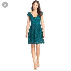 Fit and flare lace cocktail dress